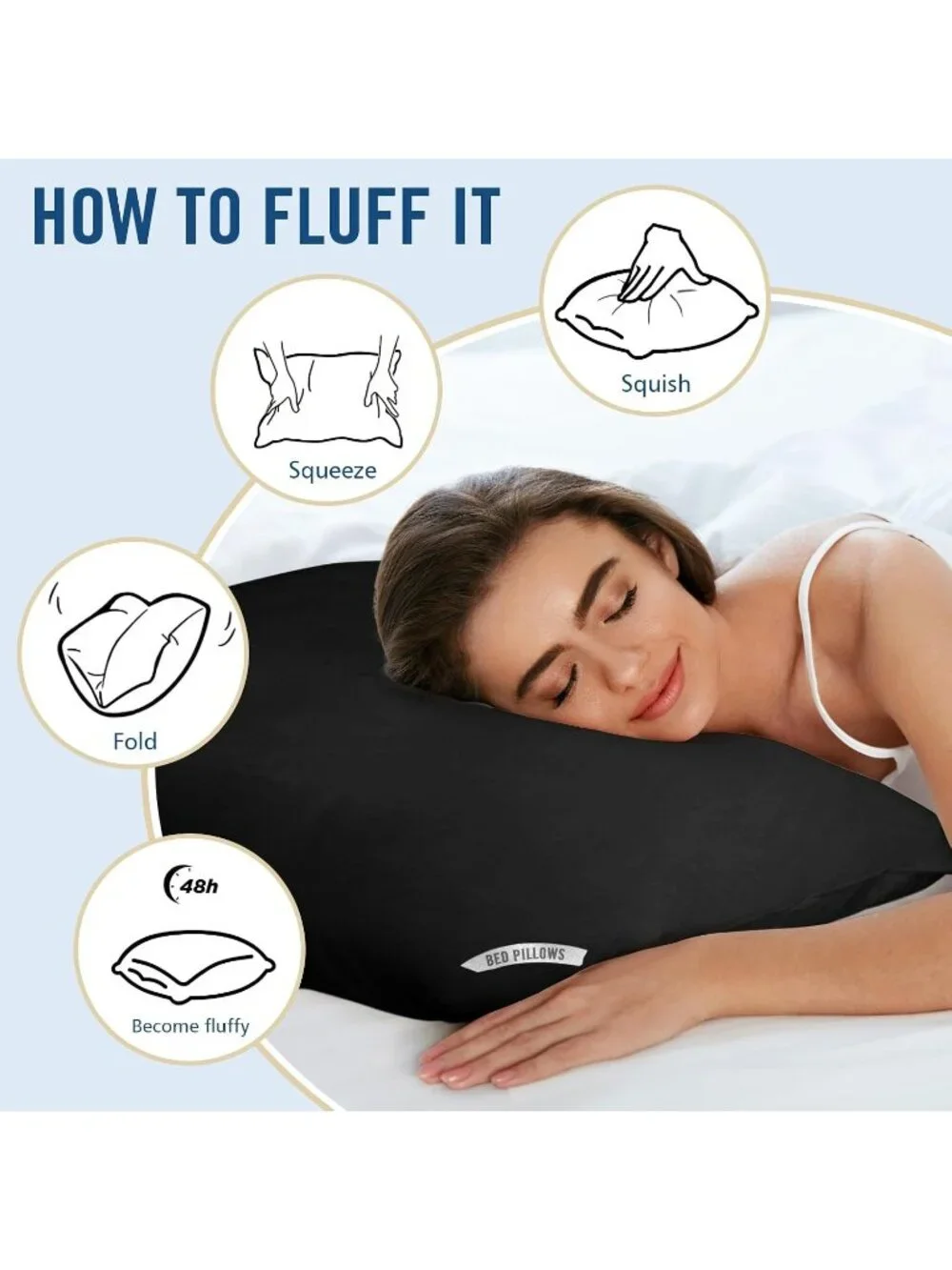 〽️Luxury Hotel Pillows Standard Size 4 Pack Down Alternative Sleeping Pillows
